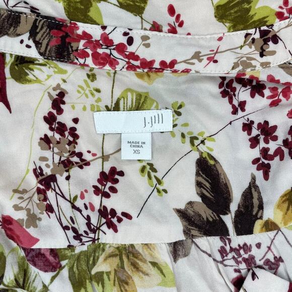 J.Jill Rayon Floral Professional Button up Blouse Sz XS - Picture 7 of 7